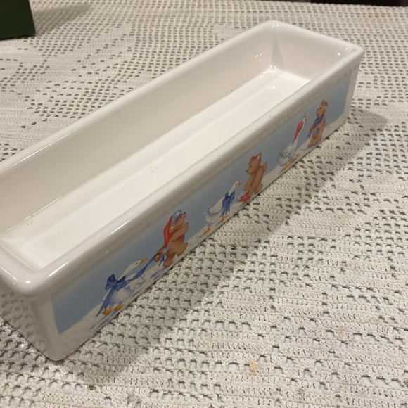 Vintage House of Lloyd Ceramic Christmas Bear and Goose Cracker Tray - Picture 4 of 7